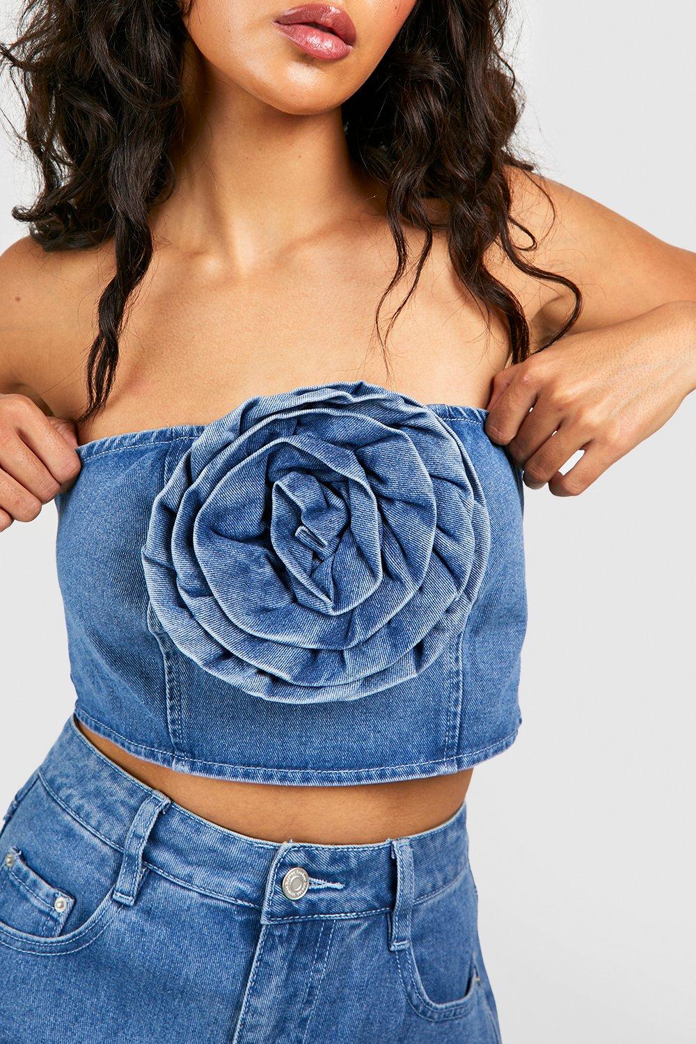 Denim tube top outlet dress